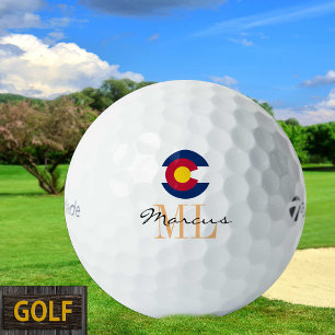 Monogrammed Colorado Flag & Colorado, USA Golf  Balls