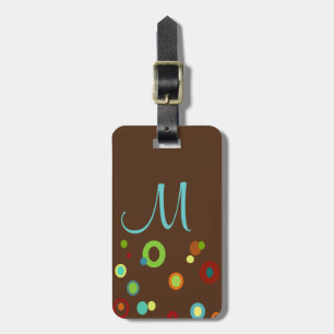 Monogrammed Colourful Dots Luggage Tag