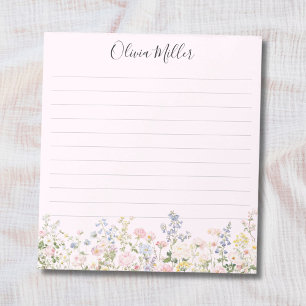 Monogrammed Colourful Flower Garden Floral Lined Notepad