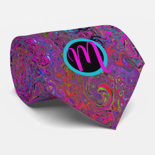 Monogrammed Colourful Groovy Retro Tie