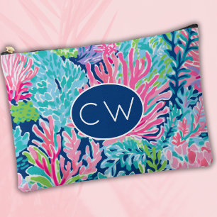 Monogrammed Colourful Tropical Beach Bag