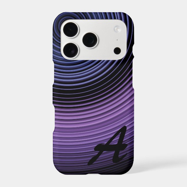 Monogrammed Contemporary Blue Abstract Pattern (Back)