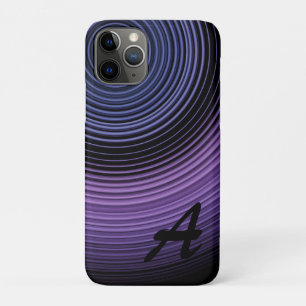 Monogrammed Contemporary Blue Abstract Pattern iPhone 11 Pro Case