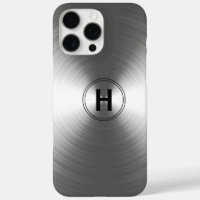 Monogrammed Contemporary Silver Radiant Pattern