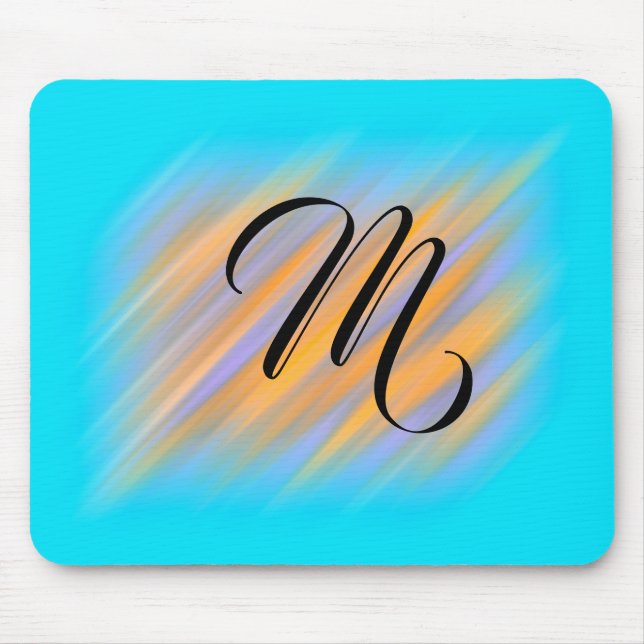 Monogrammed Cool Stripes Mouse Mat (Front)
