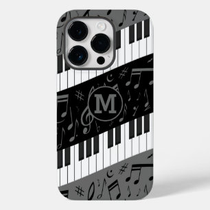 Monogrammed curve piano keys and musical notes Case-Mate iPhone 14 pro case