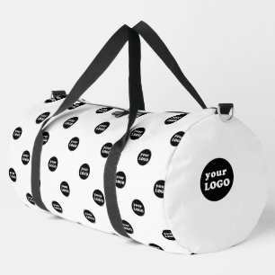 Monogrammed Custom Business Logo White Duffle Bag