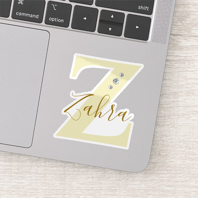 Monogrammed Custom Name Elegant Faux Diamonds (Detail)