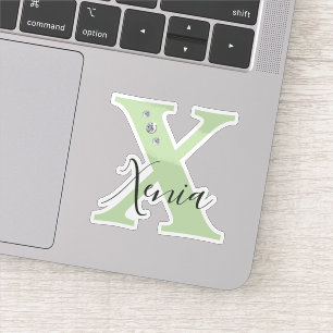 Monogrammed Custom Name Elegant Faux Diamonds