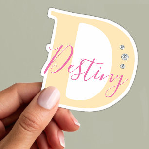 Monogrammed Custom Name Elegant Faux Diamonds