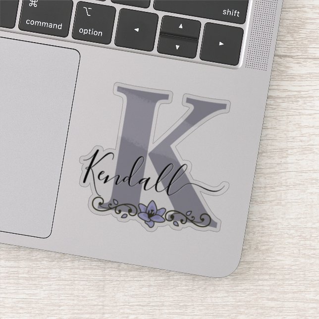 Monogrammed Custom Name Romantic Lily Flower (Detail)