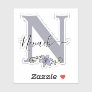 Monogrammed Custom Name Romantic Lily Flower