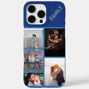 Monogrammed custom photos navy blue phone case