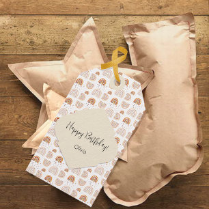 Monogrammed Cute Rainbow Fall Pastel Watercolor Gift Tags