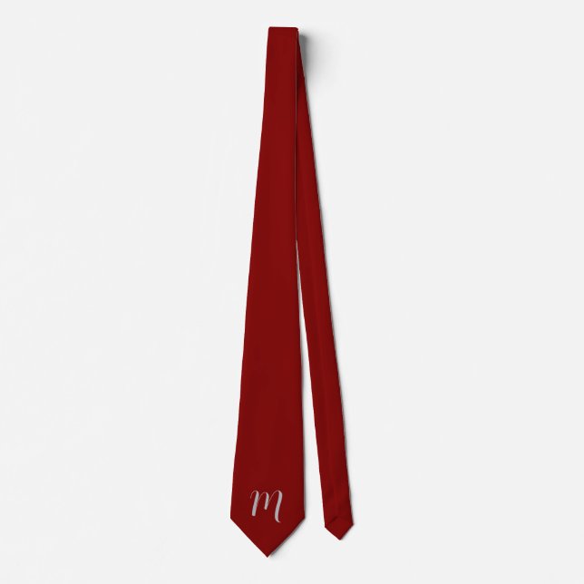  Monogrammed  dark red Tie (Front)