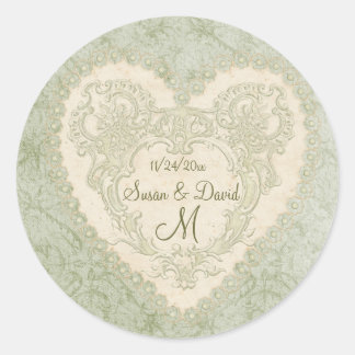 Monogrammed Delight Classic Round Sticker