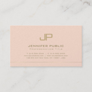 Monogrammed Design Trendy Glamourous Plain Luxury Business Card