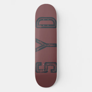 Monogrammed Distressed Cool Cadet Blue Deep Coffee Skateboard