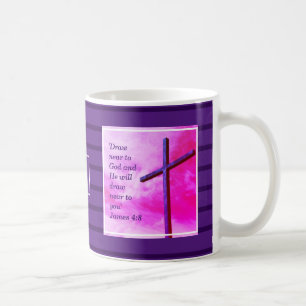 Monogrammed Draw Near To God Lenten Coffee Mug