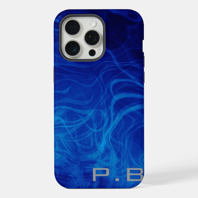 Monogrammed Electric Blue uniqe effect iPhone Case (Back)