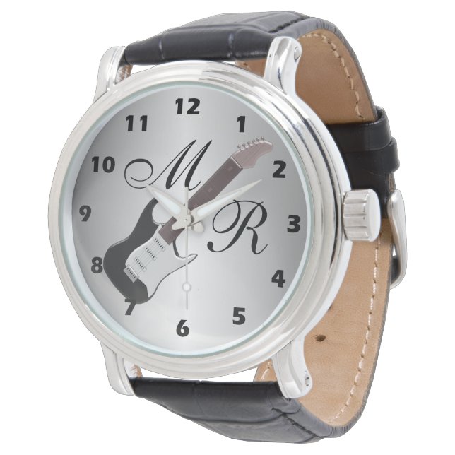 Monogrammed Electric Guitar Watch (Angled)