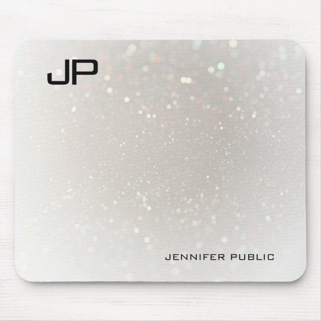 Monogrammed Elegant Template Glam Modern Custom Mouse Mat (Front)