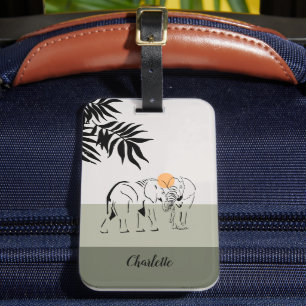 Monogrammed "Elephant Lover" Luggage Tag