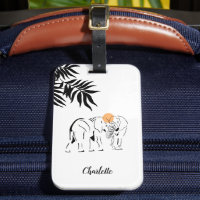 Monogrammed "Elephant Lover" Luggage Tag