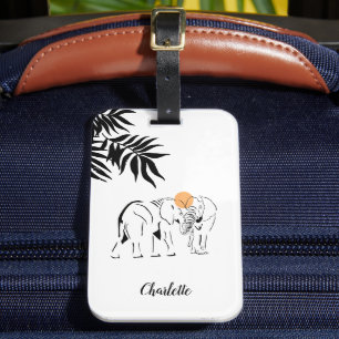 Monogrammed "Elephant Lover" Luggage Tag