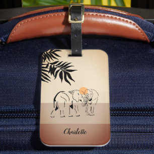 Monogrammed "Elephant Lover" Luggage Tag