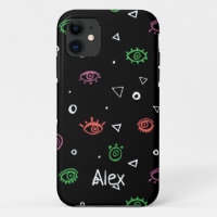Monogrammed Evil Eye Pattern Add First Name