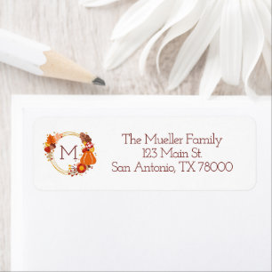 Monogrammed Fall Return Address