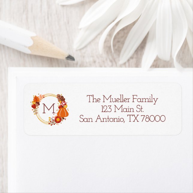 Monogrammed Fall Return Address (Insitu)