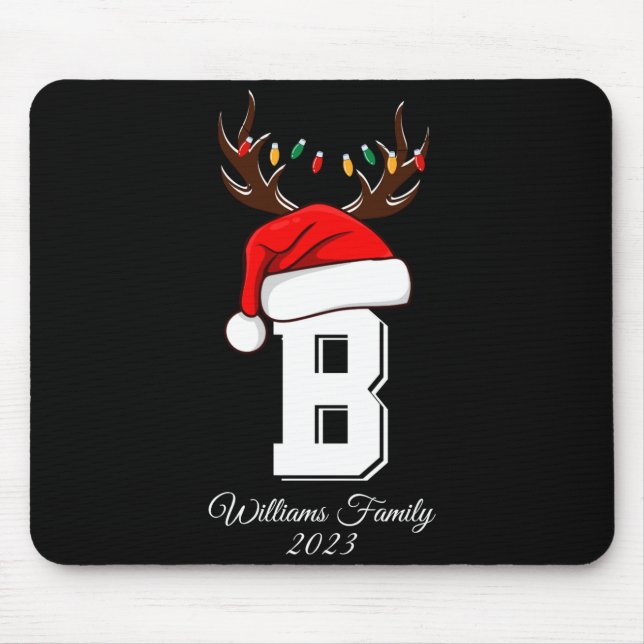 Monogrammed Family Christmas Matching Outfits  Mouse Mat (Front)