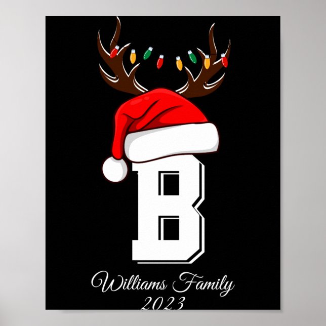 Monogrammed Family Christmas Matching Outfits  Poster (Front)