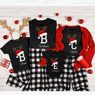 Monogrammed Family Christmas Matching Outfits T-Shirt