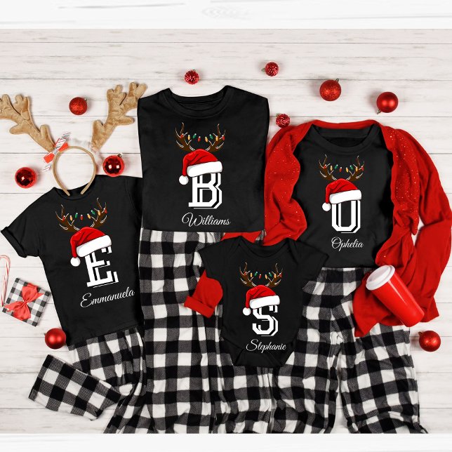 Monogrammed Family Christmas Matching Outfits T-Shirt (Creator Uploaded)