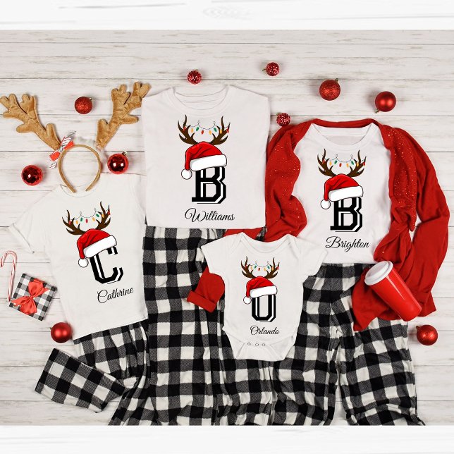 Monogrammed Family Christmas Matching Outfits T-Shirt (Creator Uploaded)