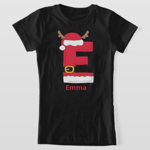 Monogrammed Family Christmas Personalise With Name T-Shirt