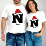 Monogrammed Family Christmas Personalise With Name T-Shirt<br><div class="desc">Celebrate the holiday season with a touch of personalisation and unity in our Monogrammed Family Christmas Personalise With Name T-Shirt. These shirts are designed to make your family gatherings extra special, creating cherished memories and a sense of togetherness that's truly magical. Customise each shirt with your family members' names and...</div>