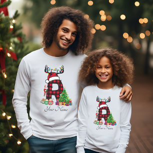 Monogrammed Family Christmas Personalise With Name T-Shirt