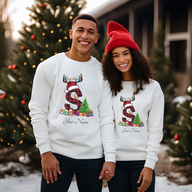 Monogrammed Family Christmas Personalise With Name T-Shirt (Creator Uploaded)