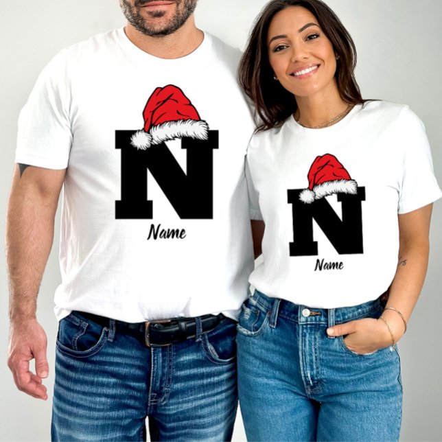Monogrammed Family Christmas Personalise With Name T-Shirt (Creator Uploaded)