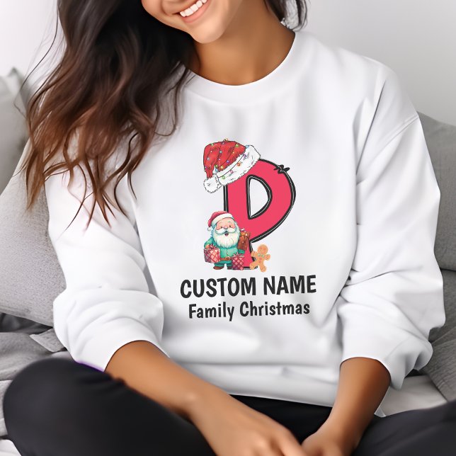Monogrammed Family Christmas Personalise With Name T-Shirt (Creator Uploaded)