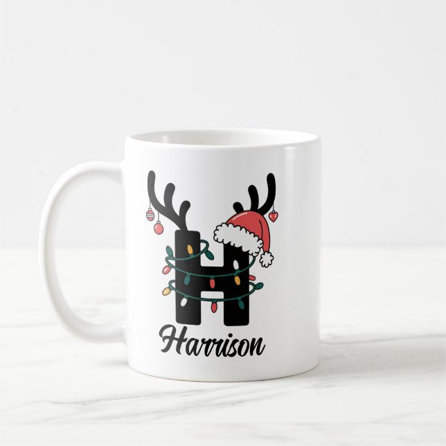 Monogrammed Family Christmas |Personalised Holiday Coffee Mug (Left)