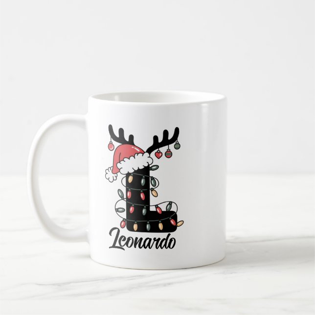 Monogrammed Family Christmas |Personalised Holiday Coffee Mug (Left)