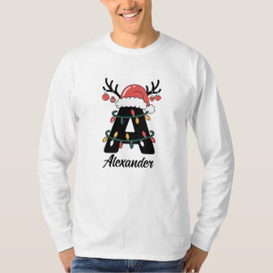 Monogrammed Family Christmas  Personalised Holiday T-Shirt