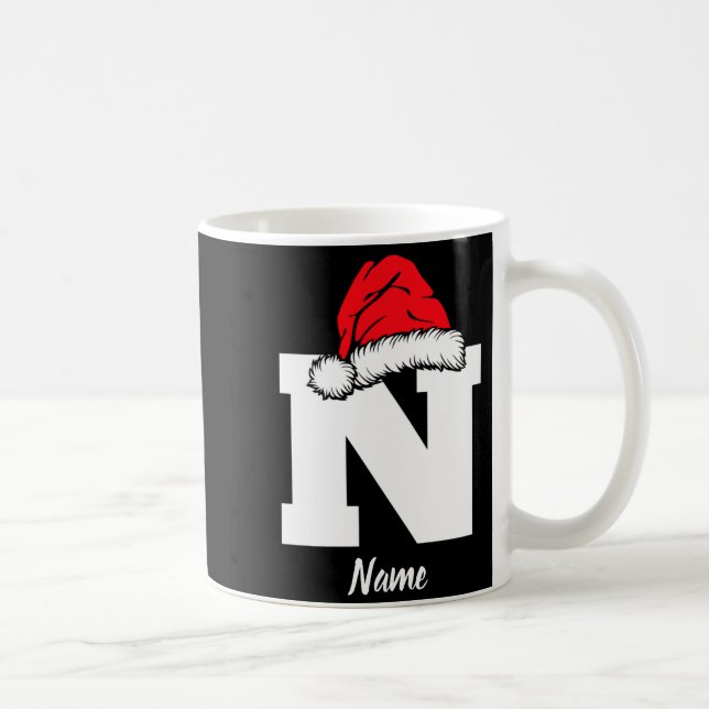 Monogrammed Family Christmas With Name  Coffee Mug (Right)
