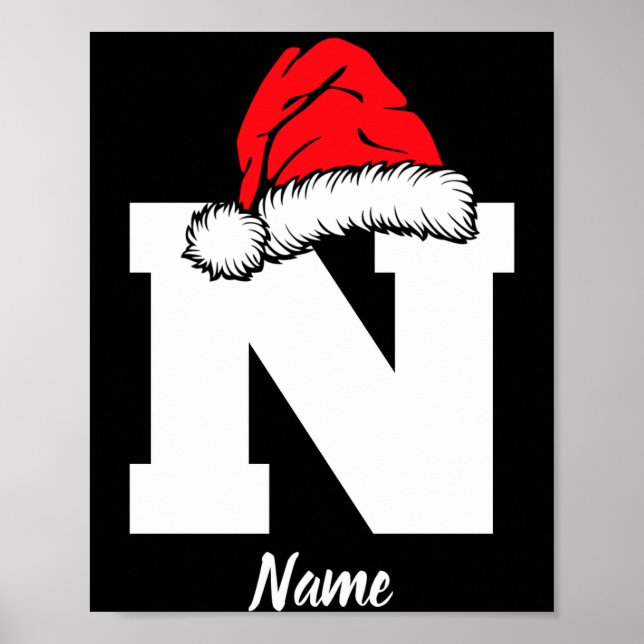 Monogrammed Family Christmas With Name  Poster (Front)