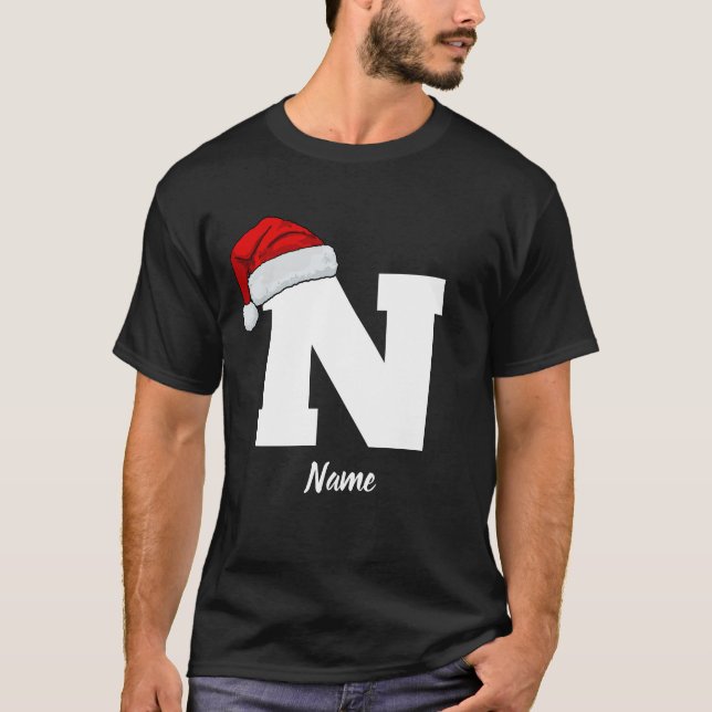 Monogrammed Family Christmas With Name T-shirt  (Front)